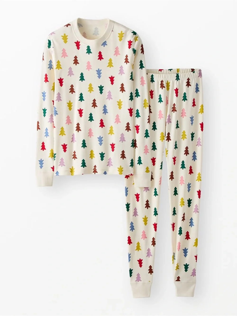 Hanna Andersson Festive Forest on Ecru Organic Cotton Pajama Set Size XL
